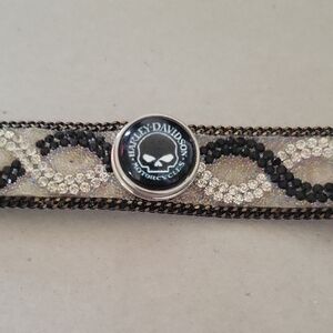 #F Harley-Davidson Skull Bracelet Snap Button